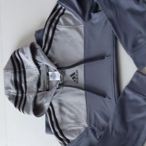 Adidas Basketball Grey Hooded Pullover Size S